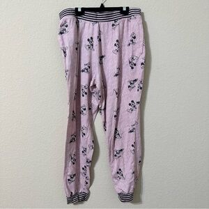 Disney Pajama Jogger Pants Mickey Minnie Print Joggers Loungewear PJs Comfy